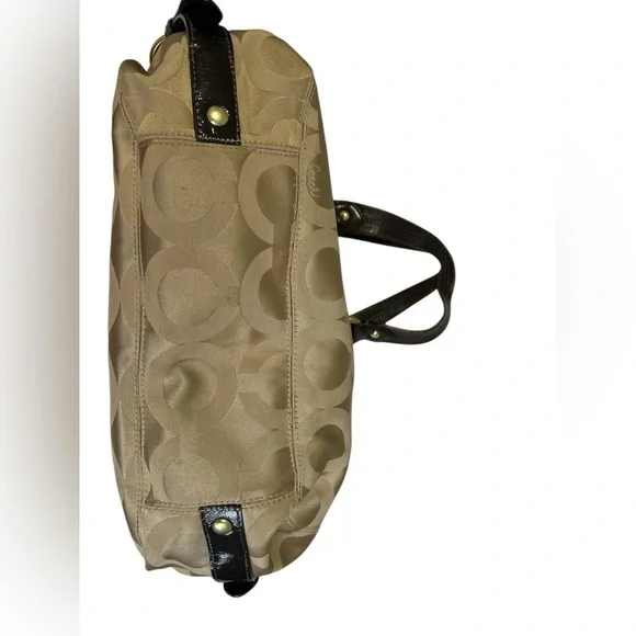 Coach Signature C Beige & Brown Leather Hobo Bag - Picture 11 of 12
